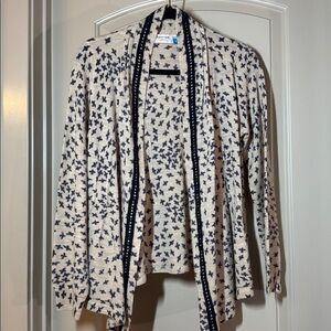 Sparrow Anthropologie blue birds open cardigan size M. G-1170